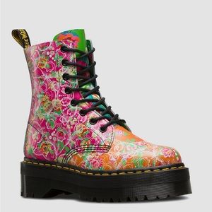 Dr Martens Jabon Daze Floral Combat Boots Size 42 / 10L